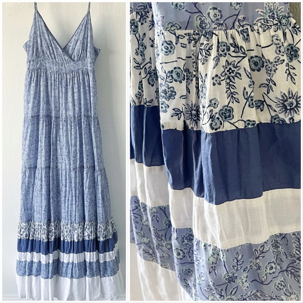 Monsoon Blue and White Floral Maxi Dress